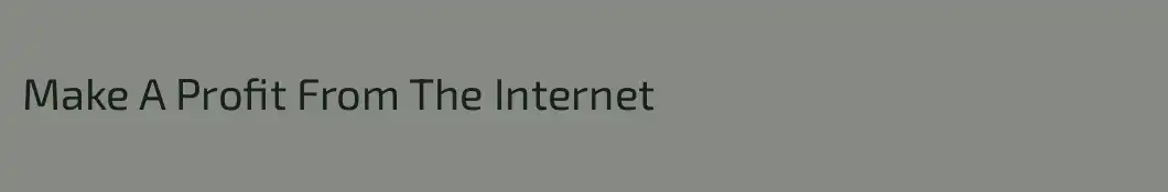 Make A Profit From The Internet